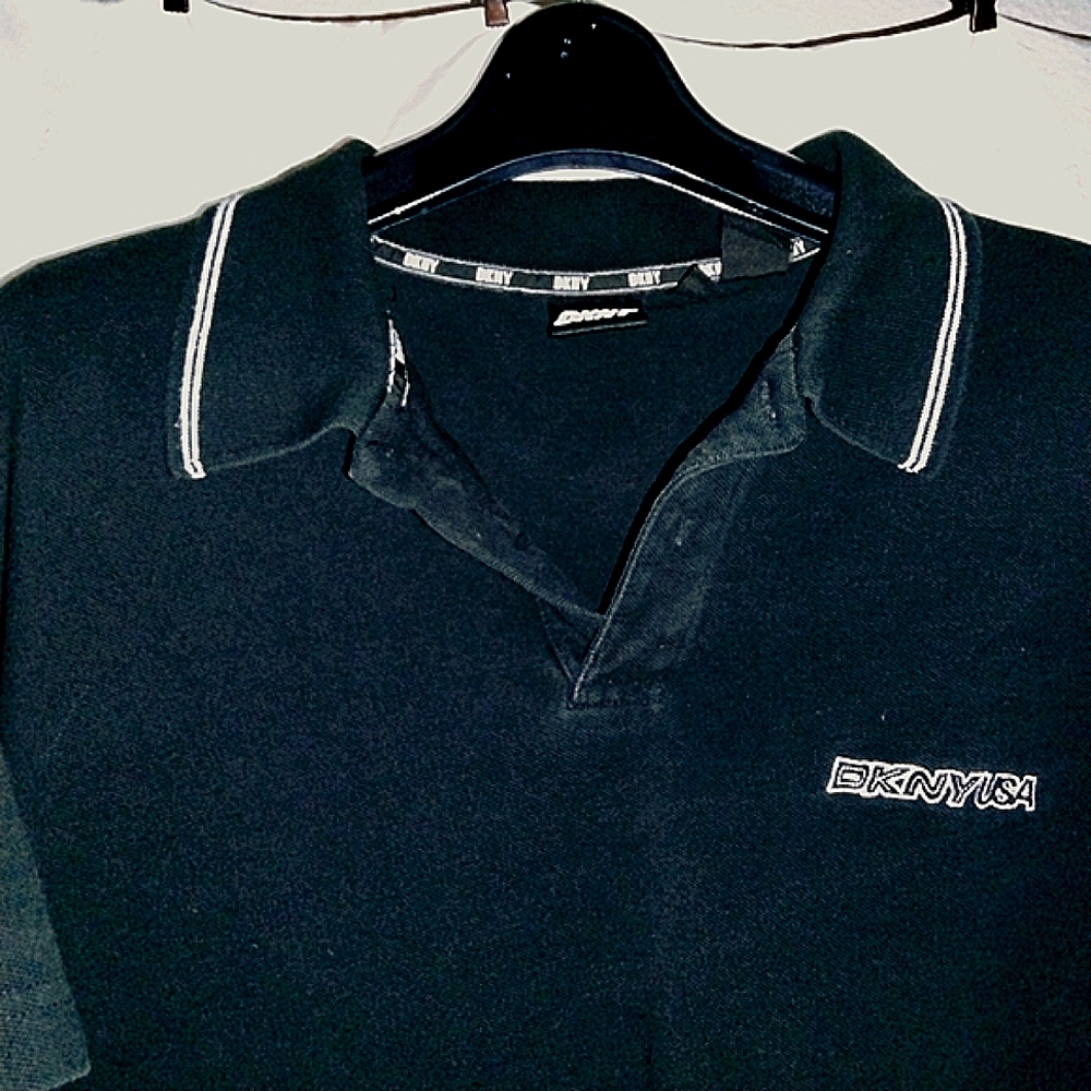Vintage Black And White DKNY Polo